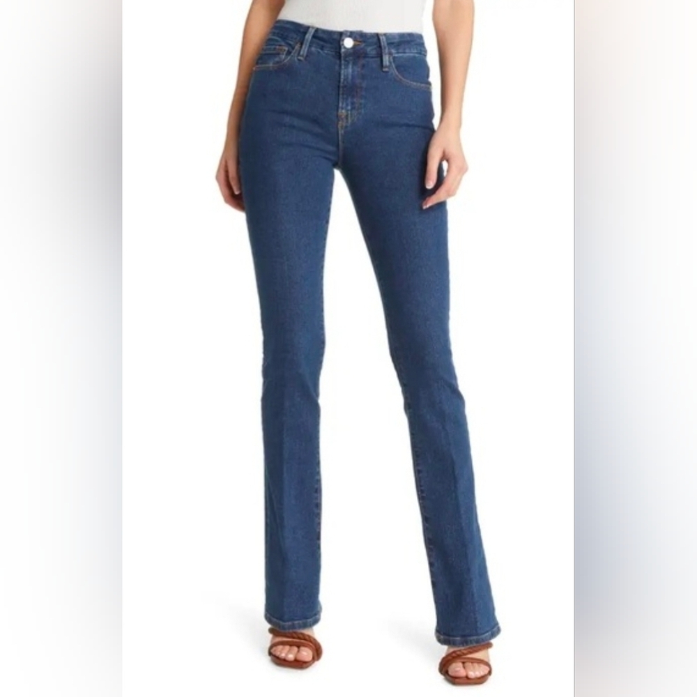 Frame Women's Le Mini Boot Jeans Blue Somerland Wash Stretch Size 26